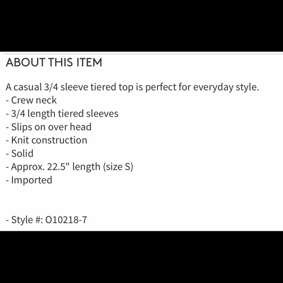 Johnny Was, tiered 3/4 sleeve knit - Picture 3 of 8